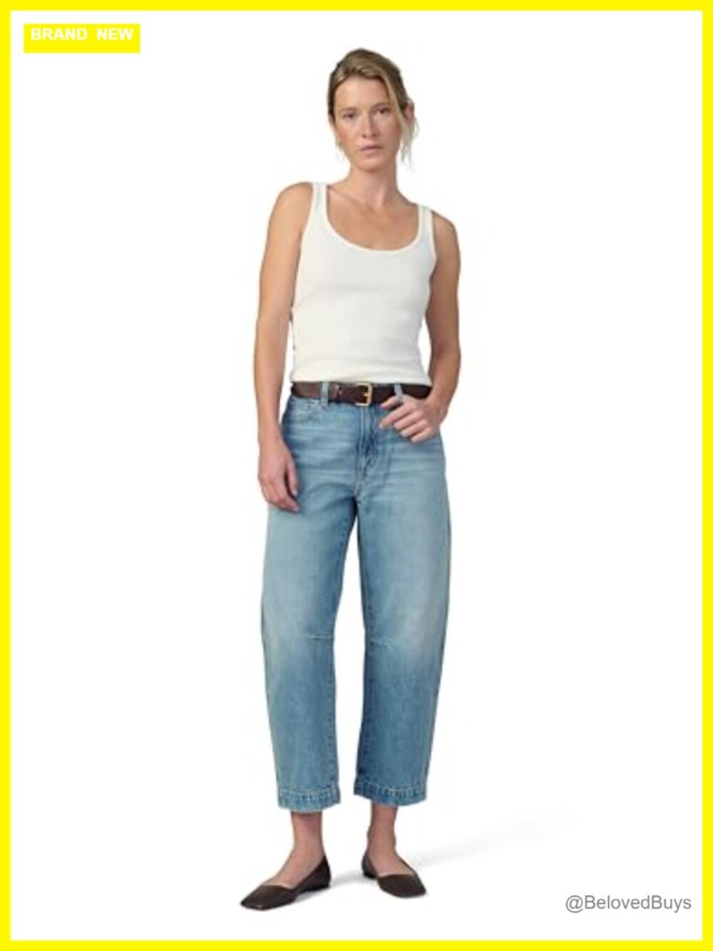 Relaxed Barrel Leg Jeans - High Rise, Ankle Length - Picture 6 of 7